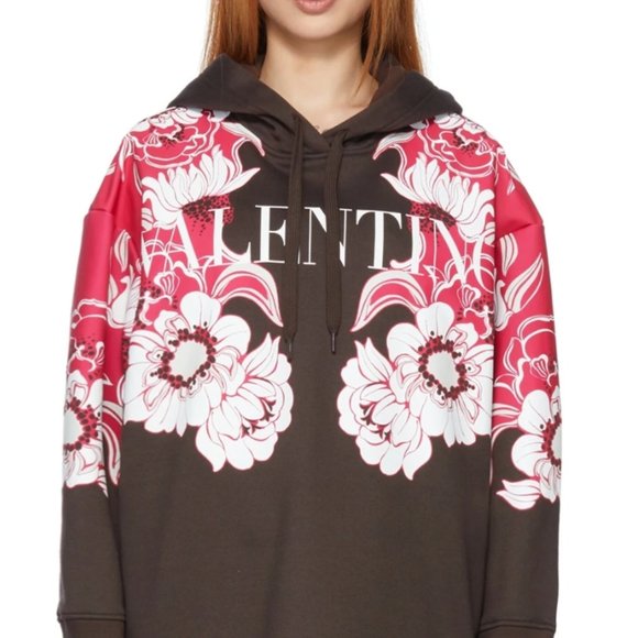 VALENTINO Brown Cotton Hoodie - Picture 2 of 4